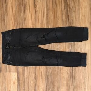 Maurices‎ Black Distressed Stretch Denim Skinny Jeans Small Short Petite